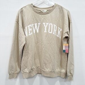 The Commons New York Oversized Sweatshirt Tan Size XL 14-16